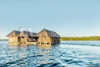 Picture of Typical  Boathouses  in Lamu town by Lamu Island in Kenya Afric